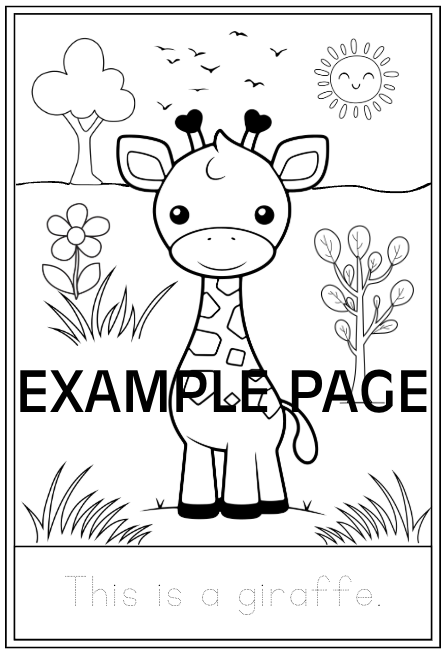 Animal Learning Coloring Book - 40 Pages Trace & Color Educational Activity Book for Kids Ages 3-7: Learn to Read and Write with Wildlife & Pets