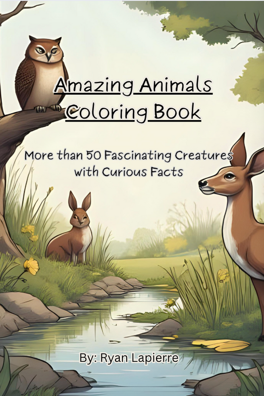 Amazing Animals Coloring Book: 50+ Fascinating Creatures with Fun Educational Facts
