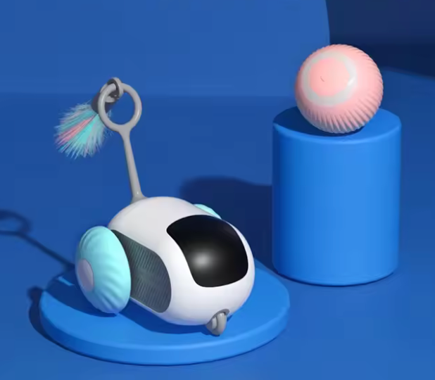 Smart Cat Toy Car with Remote Control & Obstacle Avoidance with Interactive Automatic Rolling Ball (2 Colors)