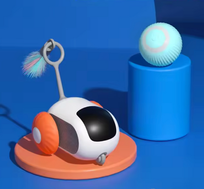 Smart Cat Toy Car with Remote Control & Obstacle Avoidance with Interactive Automatic Rolling Ball (2 Colors)