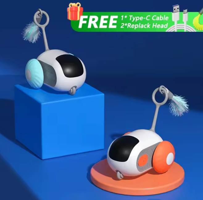 Smart Cat Toy Car with Remote Control & Obstacle Avoidance with Interactive Automatic Rolling Ball (2 Colors)