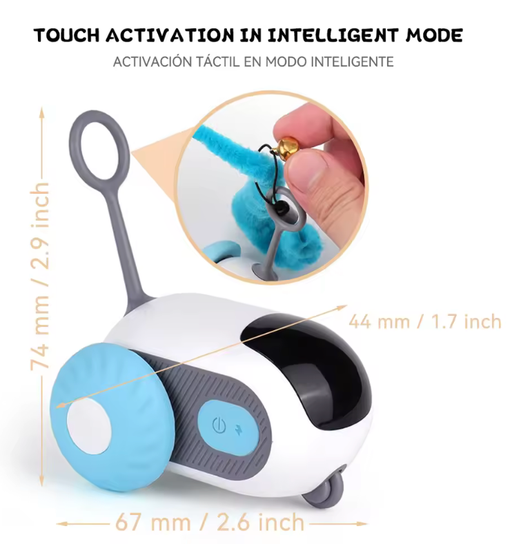 Smart Cat Toy Car with Remote Control & Obstacle Avoidance with Interactive Automatic Rolling Ball (2 Colors)