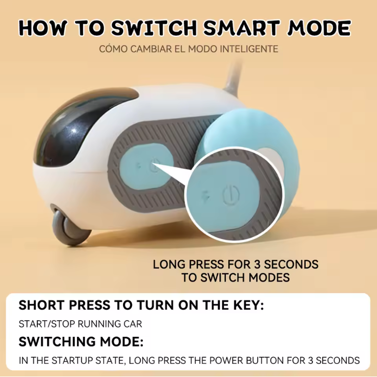 Smart Cat Toy Car with Remote Control & Obstacle Avoidance with Interactive Automatic Rolling Ball (2 Colors)