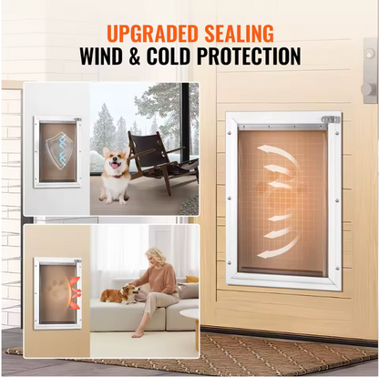 Flap Pet Door - Premium Aluminum Frame with Magnetic Seal & Weather Protection
