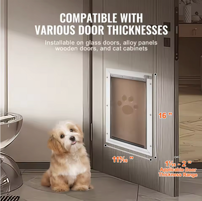 Flap Pet Door - Premium Aluminum Frame with Magnetic Seal & Weather Protection