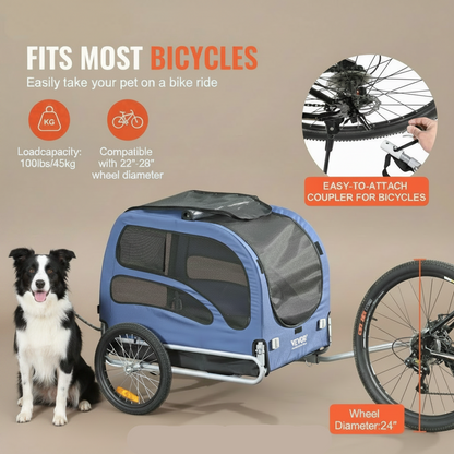Pet Bike Trailer with 100-Pound Capacity