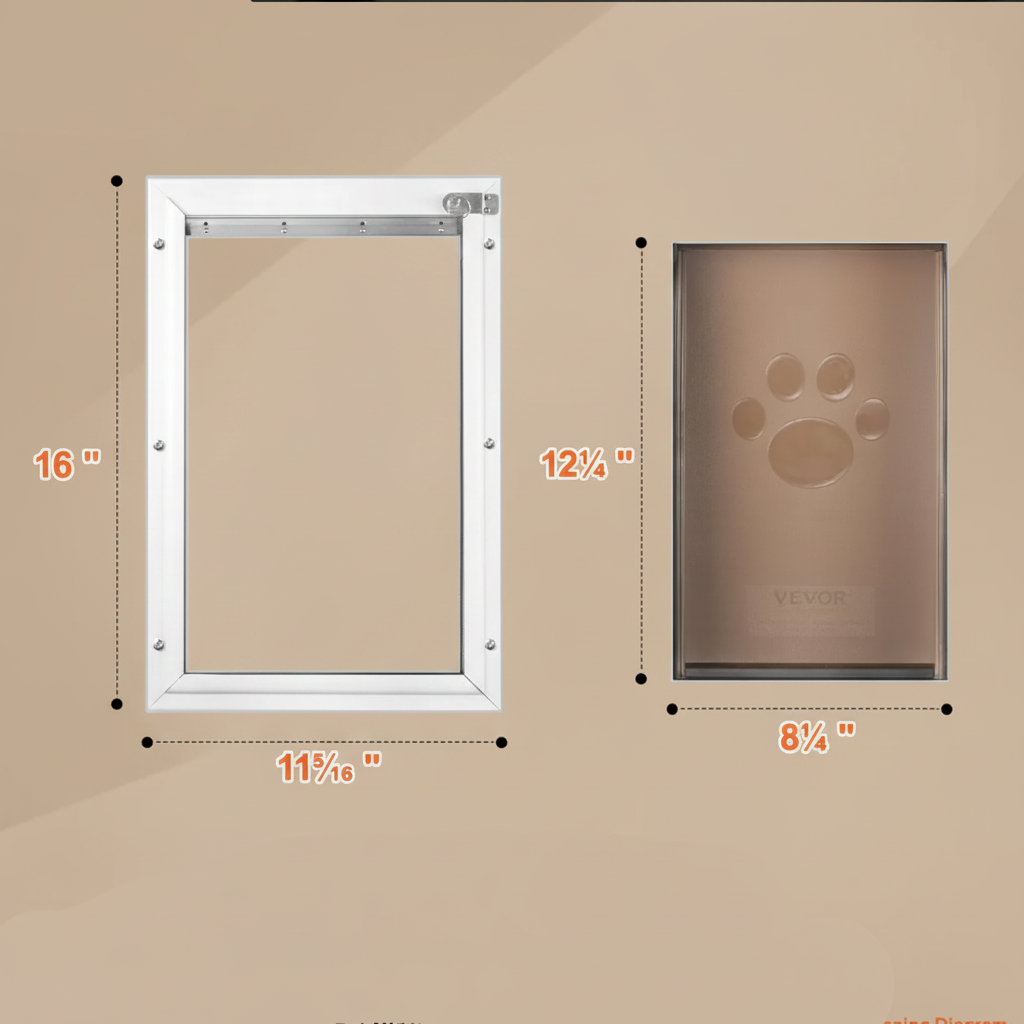 Weatherproof Aluminum Pet Door — Medium