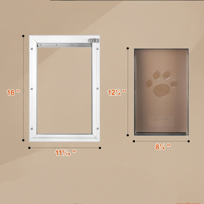 Weatherproof Aluminum Pet Door — Medium