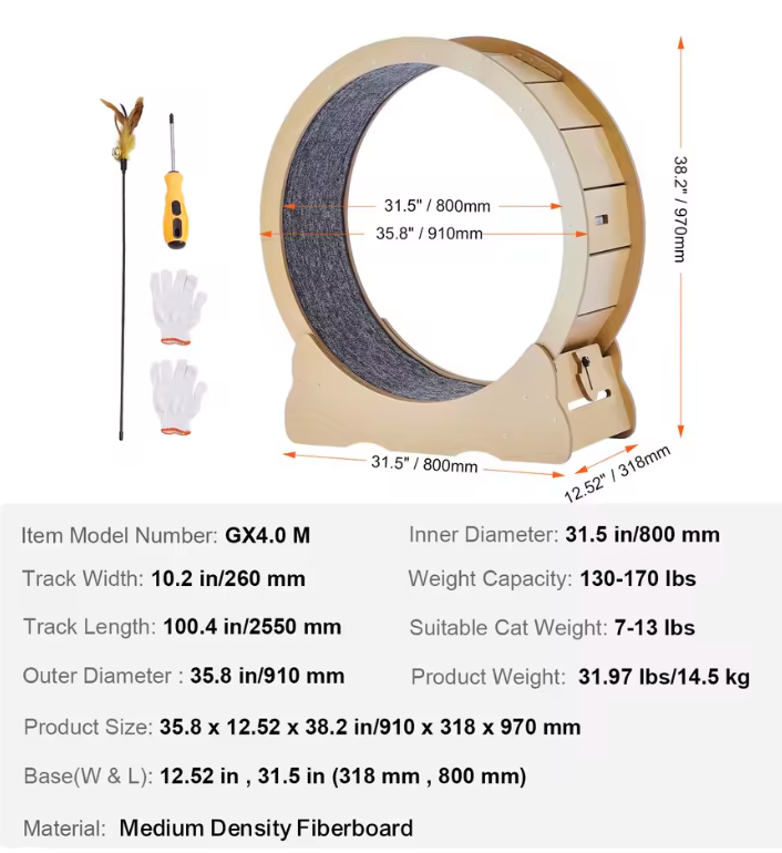 Cat Exercise Wheel (US/EU Only)  MustLovePets