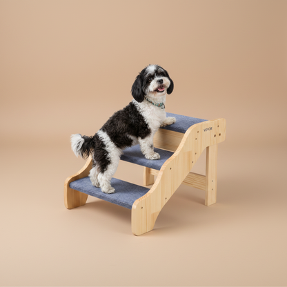 Wood Pet Stairs — 3-Step or 4-Step