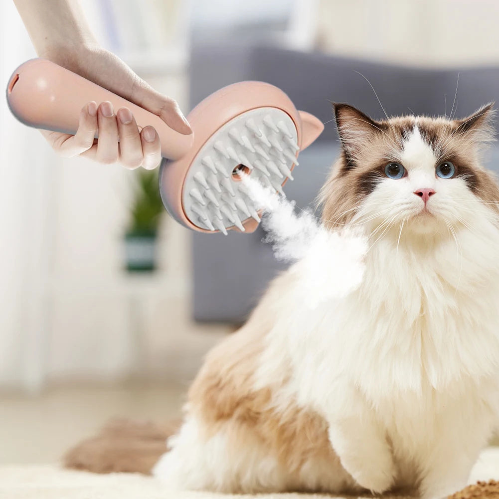 Hair Cleaning Brush With Mist Multifunctional Cat Grooming Brush Rechargeable Self Cleaning Slicker Brush For Pets Dogs &amp; Cats Pet Products