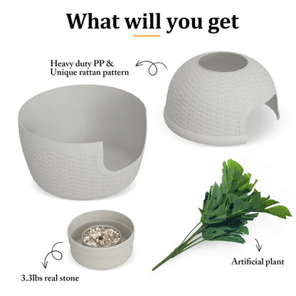 Damase Hidden Cat Litter Box Enclosure with Decorative Planter