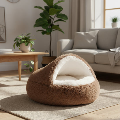 Plush Pet Cat Bed round Cat Cushion Cat House 2 in 1 Warm Cat Basket Pet Sleep Bag Cat Nest Kennel for Small Dog Cat Dog Bed