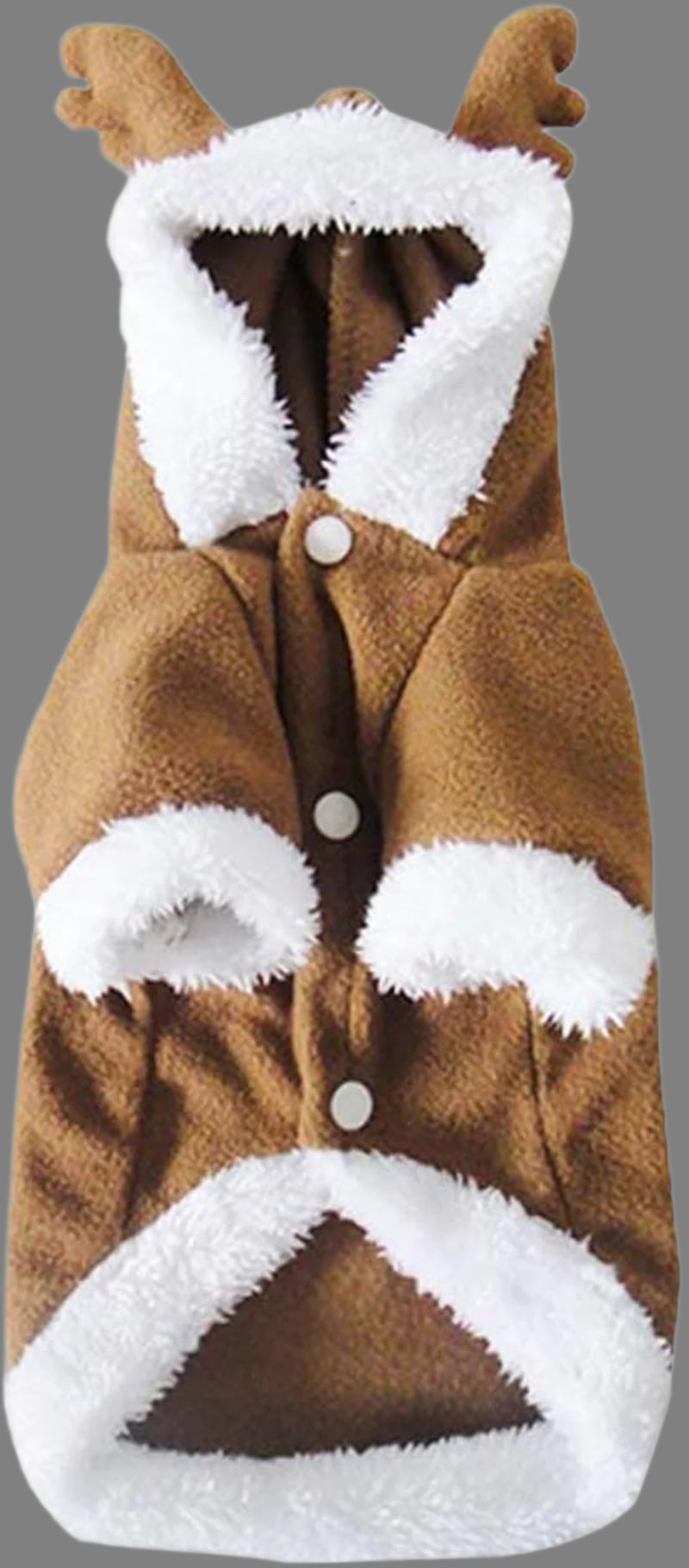 Dog Cat Christmas Reindeer Costume, Funny Pet Elk Cosplay Dress, Puppy Fleece Outfits Warm Hoodie Xmas Apparel Clothes (3XL Size)