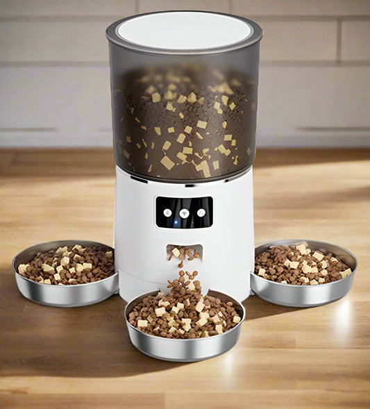 HEYBO Automatic Cat Feeder Smart App-Controlled Pet Feeder with 3 Bowls