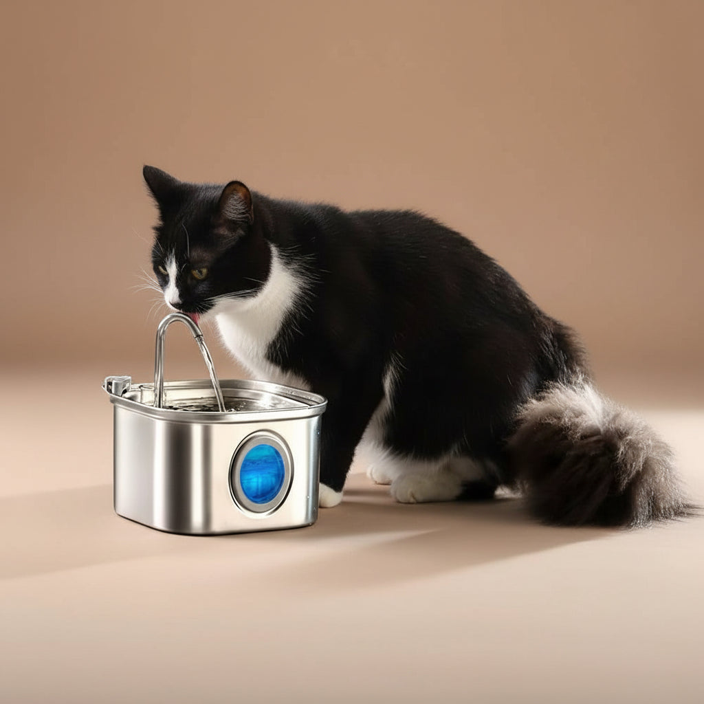 3.2L Stainless Steel Pet Water Feeder Auto Cat Fountain Smart Dog Water Dispenser Visual Window Drinking Bowl Pet Accessories