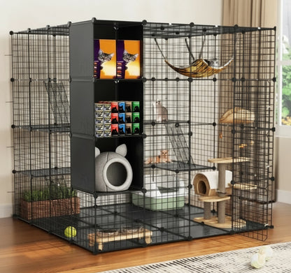 Boivin Portable Outdoor Cat Cage, Catio, Cat House, with Shelves