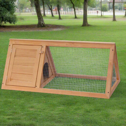 Animal Cage Brown Fir Wood Durable Animal Cage Rectangular