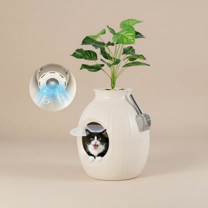 Smart Plant Cat Litter Box with Electronic Odor Removal & Sterilization