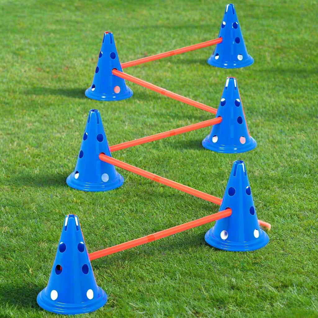 VEVOR Dog Agility Hurdle Cone Set 6 PCS Kit-12 Xcones 6 Xagility Rods with Bag