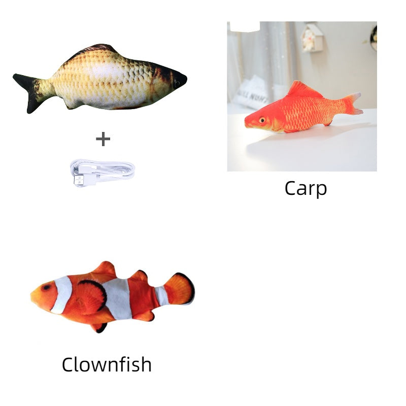 Electronic Pet Cat Toy - Interactive Fish-Shaped USB Rechargeable Cat Toy