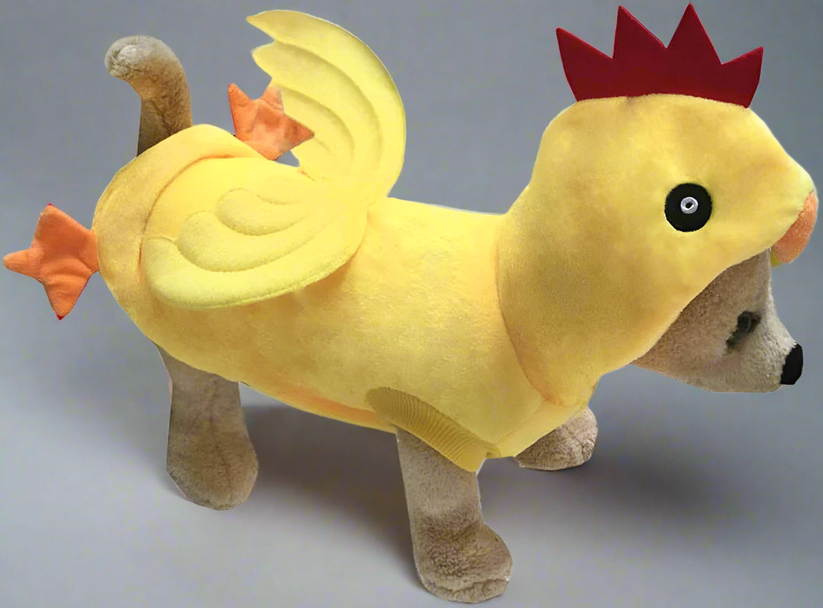 Funny Dog Chicken Costume, Pet Halloween Christmas Rooster Cosplay Dress, Adorable Cat Apparel Animal Warm Outfits Clothes(Xl Size, Yellow)