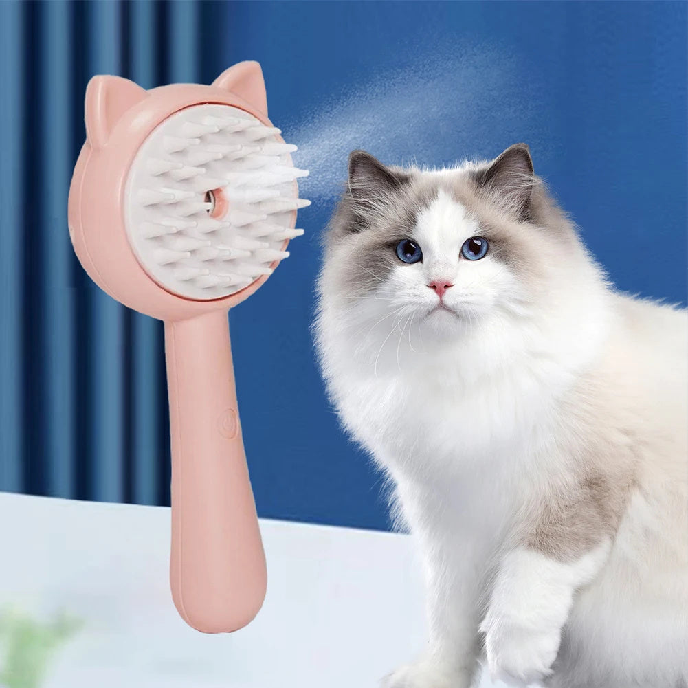 Hair Cleaning Brush With Mist Multifunctional Cat Grooming Brush Rechargeable Self Cleaning Slicker Brush For Pets Dogs &amp; Cats Pet Products