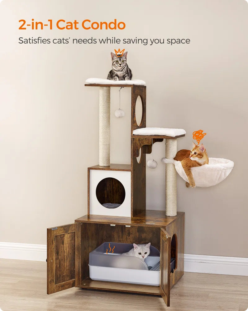 53" Kimmel Cat Tree with Litter Box Enclosure