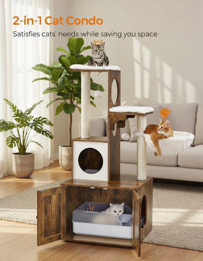 53" Kimmel Cat Tree with Litter Box Enclosure