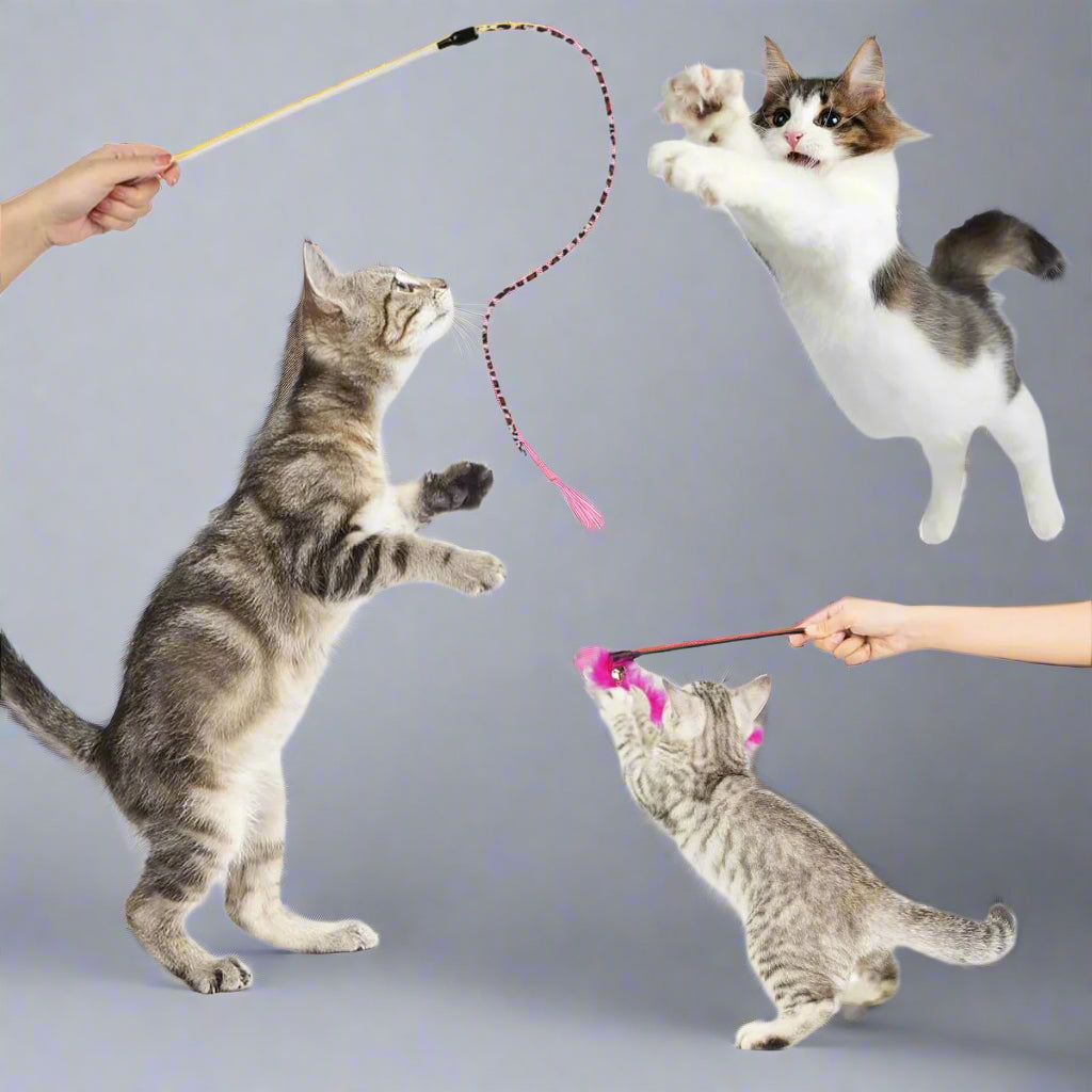 32 Pcs Cat Toys Kitten Toys, Interactive Variety Catnip Toys with Collapsible Rainbow Tunnel, Cat Feather Teaser Crinkle Balls Spring Toy for Cat, Kitty, Puppy