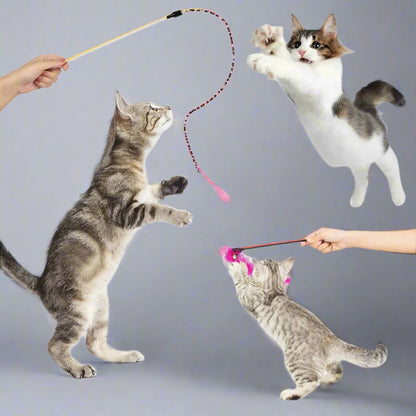 32 Pcs Cat Toys Kitten Toys, Interactive Variety Catnip Toys with Collapsible Rainbow Tunnel, Cat Feather Teaser Crinkle Balls Spring Toy for Cat, Kitty, Puppy
