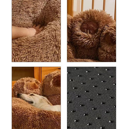 Cute Bear Paw Dog Bed Plush Winter Warm Mat Pets Kennel Large Dog Sleeping Bed Puppy Cat Sofa Blanket Cushion Pets Accessories