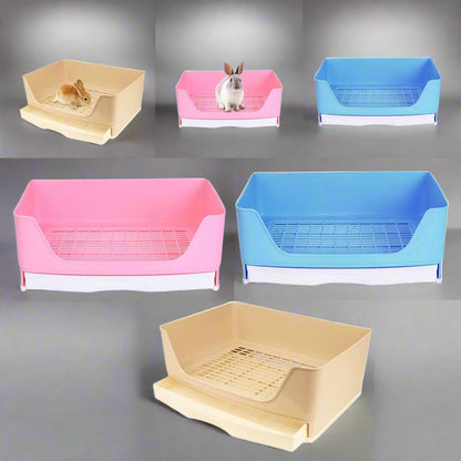 Rabbit Litter Box Portable Non Slip Bottom Pan Bunny Potty Trainer Corner for Chinchillas Ferrets Small Animals Pet Accessories