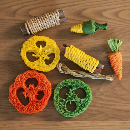 Rabbit Guinea Pig Dragon Cat Chew Toys Tooth Cleaning Toy for Bunny Hamster Tooth Grinding Set Pet Tooth Grinding Snacks