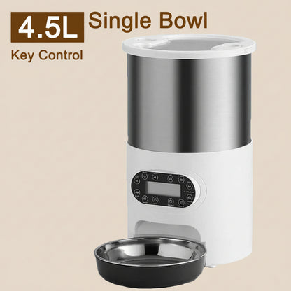 Cat Timing Feeder Smart APP Cat Feeder Stainless Steel Double Meal Pet Food Remote Feeding Automatic Dispenser Suitable Cats Dog