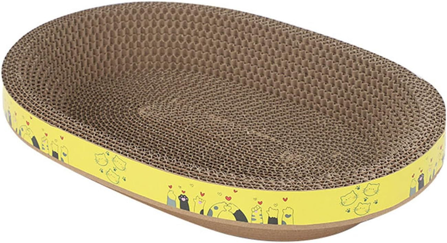 Oval-Shape Corrugated Paper Scratch Guards Pet Scratching Claw Scraper Products Scratcher Pet Furniture Protect Scratcher Mat Cardboard Bed for Indoor Cats Sofa Protect for Bed
