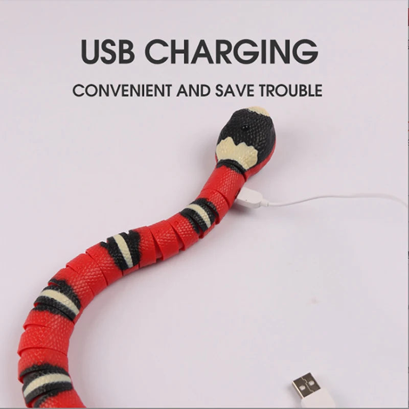 Automatic Cat Toys Interactive Smart Sensing Snake Teasetoys for Cats USB Charging Cat Accessories for Pet Cats Game Play To