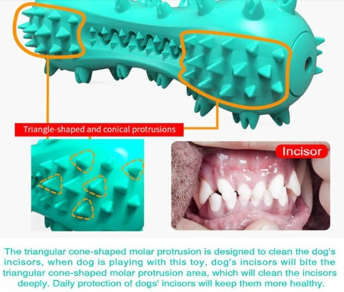 Dog Tooth Brush Chew Toy - Interactive Dental Care Toy with Sound for Small Medium Dogs