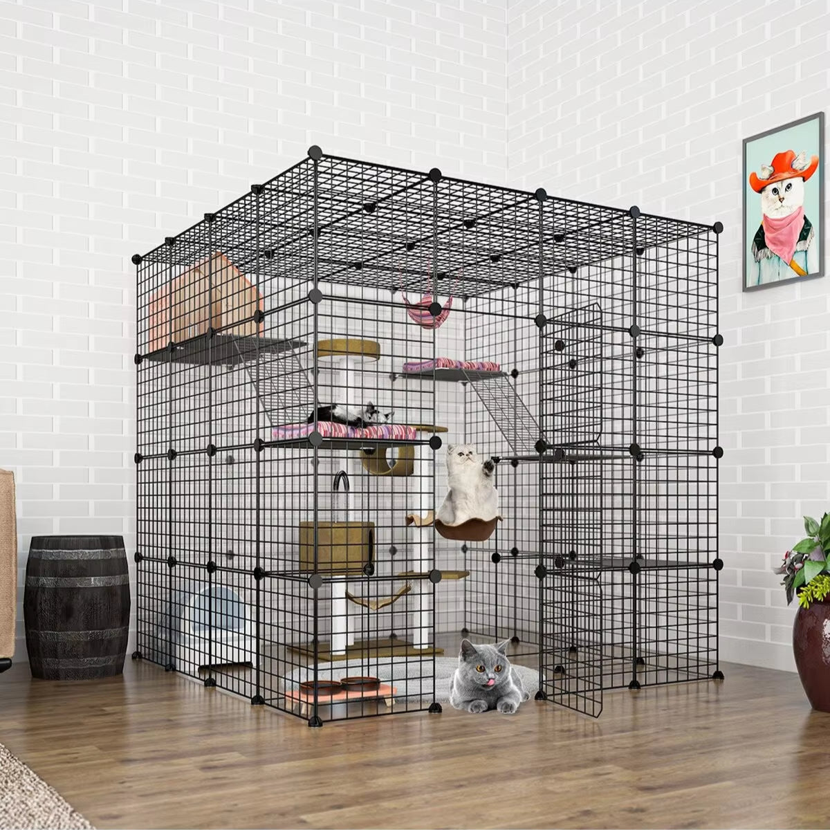 Pet Fence DIY Iron Mesh Can Be Freely Combined Cat Cage Dog Cage Hamster Cage Rabbit Cage