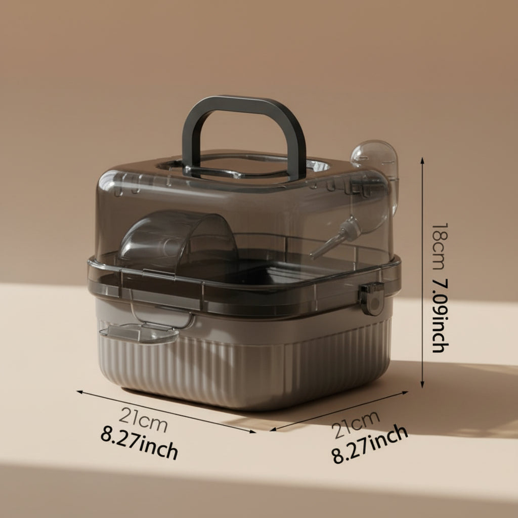 Hamster Outdoor Carrier Cage Portable Hamster Cage with Clear Large Flip Cover for Hamster Bird Carrying Pet Supplies