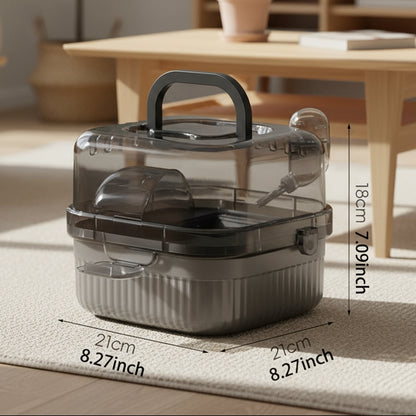 Hamster Outdoor Carrier Cage Portable Hamster Cage with Clear Large Flip Cover for Hamster Bird Carrying Pet Supplies