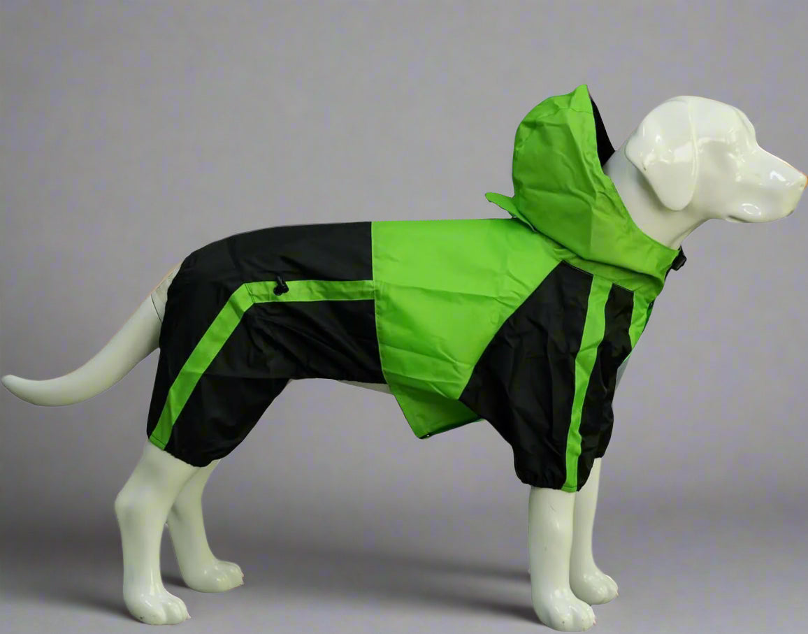 Pet Apparel Large Dog Clothing Raincoat Pet Clothes Rain Coat for Big Large Dogs Red Green Waterproof (L-M, Green)