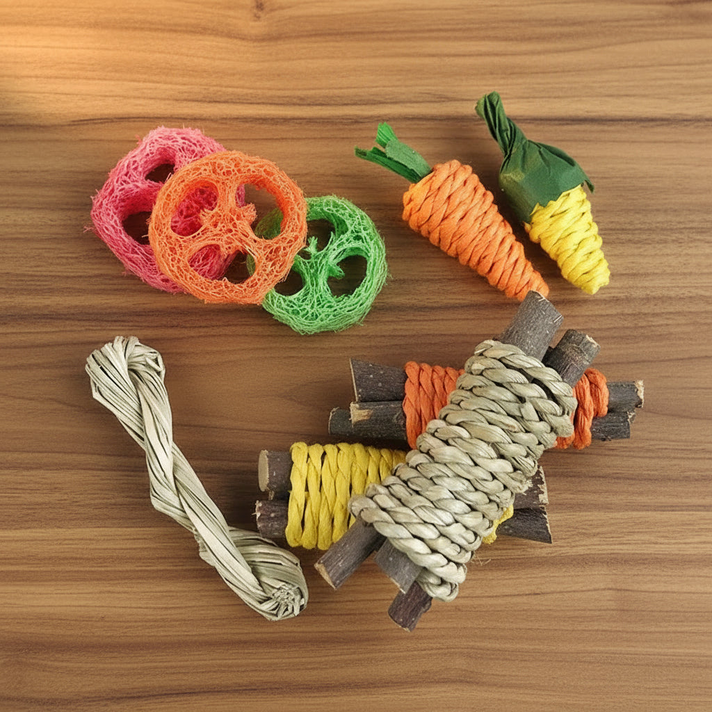 Rabbit Guinea Pig Dragon Cat Chew Toys Tooth Cleaning Toy for Bunny Hamster Tooth Grinding Set Pet Tooth Grinding Snacks