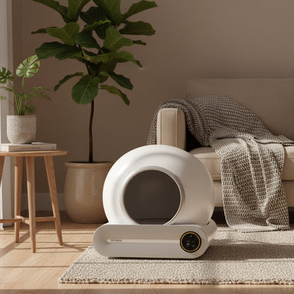 Self Cleaning Cat Litter Box, Ultra-Safe Protection Automatic Cat Litter Box, APP Control/Lower Entry/Large Capacity