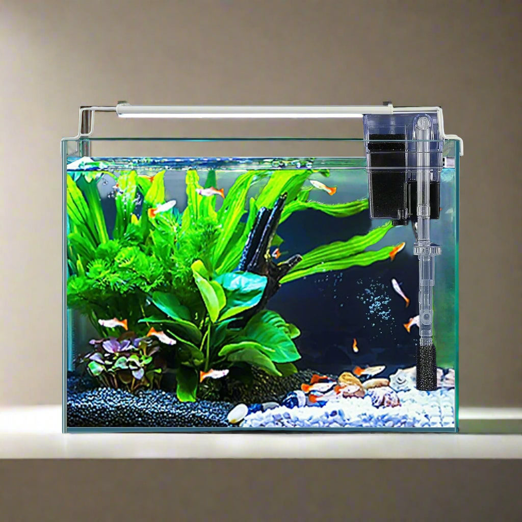 Rimless Glass Aquarium Starter Kit (3 Gal), Ultra Clear Low Iron Glass Fish T...