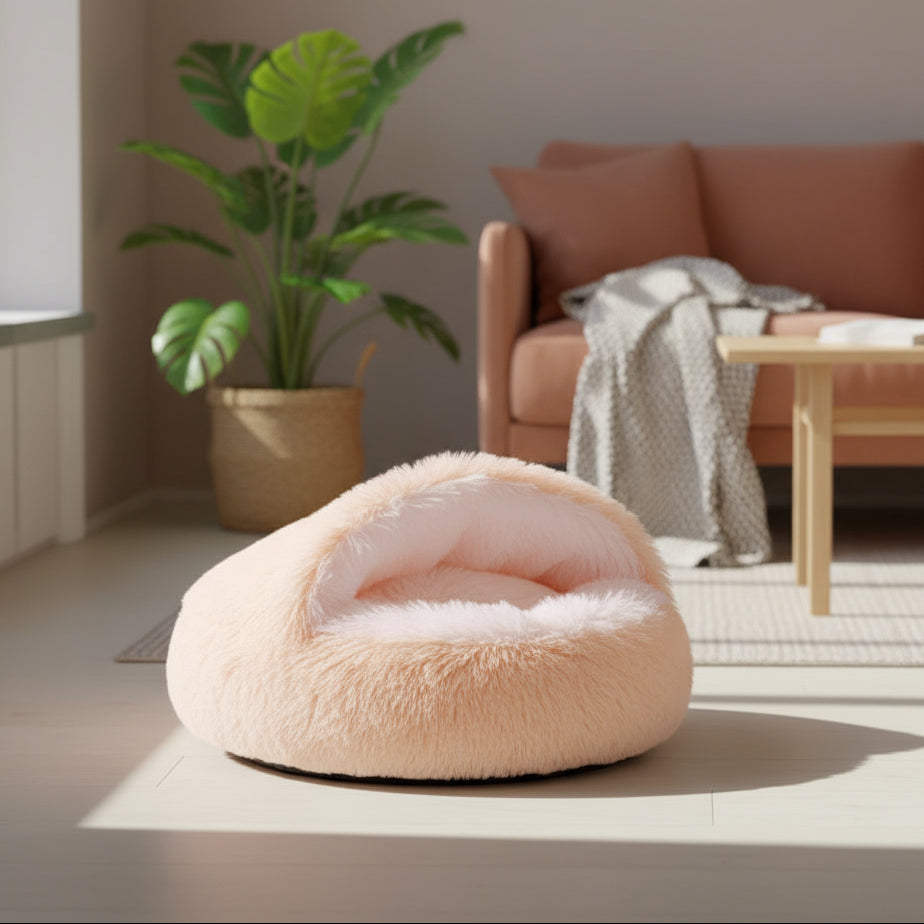 Plush Pet Cat Bed round Cat Cushion Cat House 2 in 1 Warm Cat Basket Pet Sleep Bag Cat Nest Kennel for Small Dog Cat Dog Bed