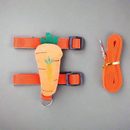 Cartoon Rabbit Harness and Leash Set Walking Adjustable Pet Harnesses for Small Animals Bunny Guinea Pig Mascotas Accessories
