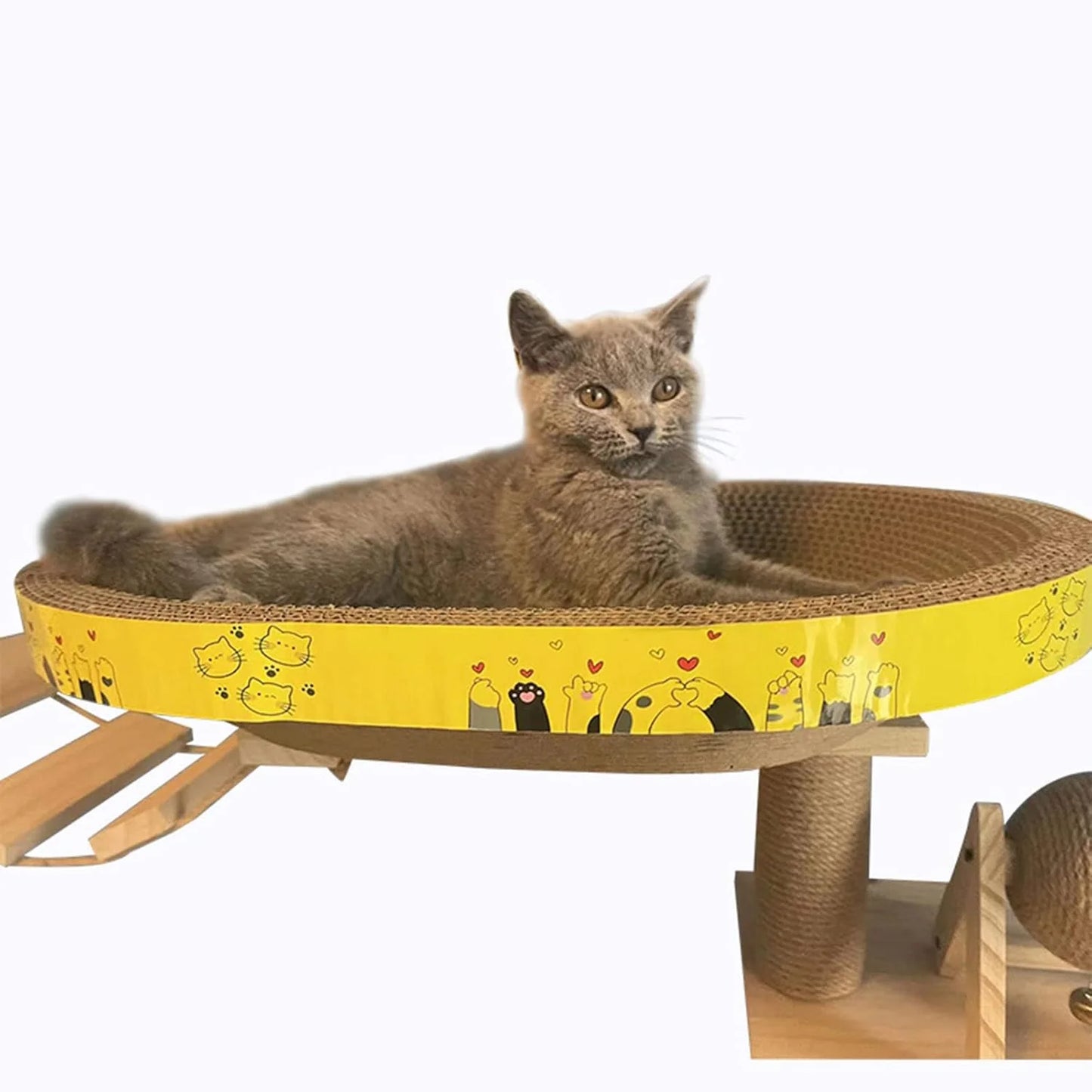 Oval-Shape Corrugated Paper Scratch Guards Pet Scratching Claw Scraper Products Scratcher Pet Furniture Protect Scratcher Mat Cardboard Bed for Indoor Cats Sofa Protect for Bed