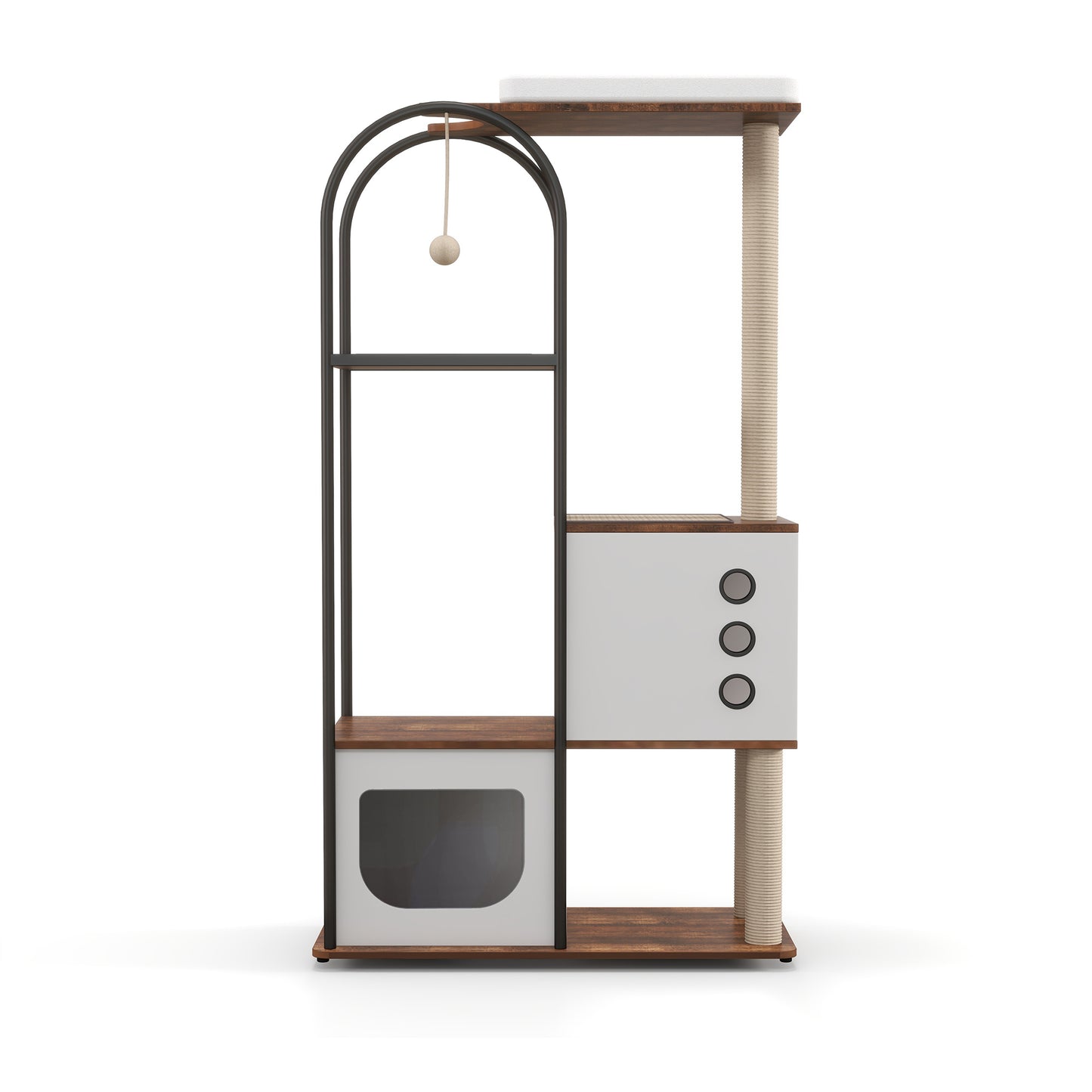 Cat Climbing Frame, Cat Tree, Modern Cat Tower, Multi-Level Cat Condo With 1 Cave, 2 Scratching Posts, Perch, for Indoor Cats