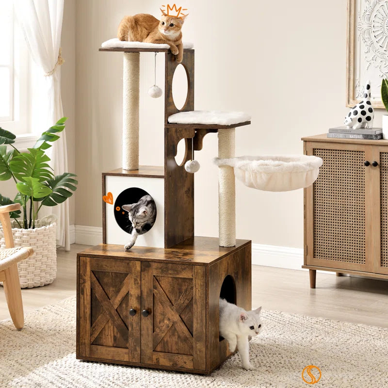 53" Kimmel Cat Tree with Litter Box Enclosure